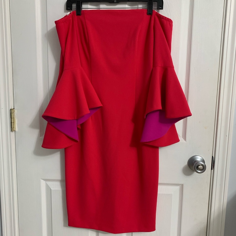 Calvin Klein pink off shoulder dress!!